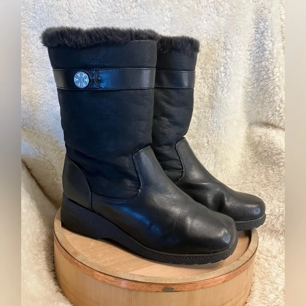Weathermates Khombu Vegan Leather Faux Fur Boot Size 11M